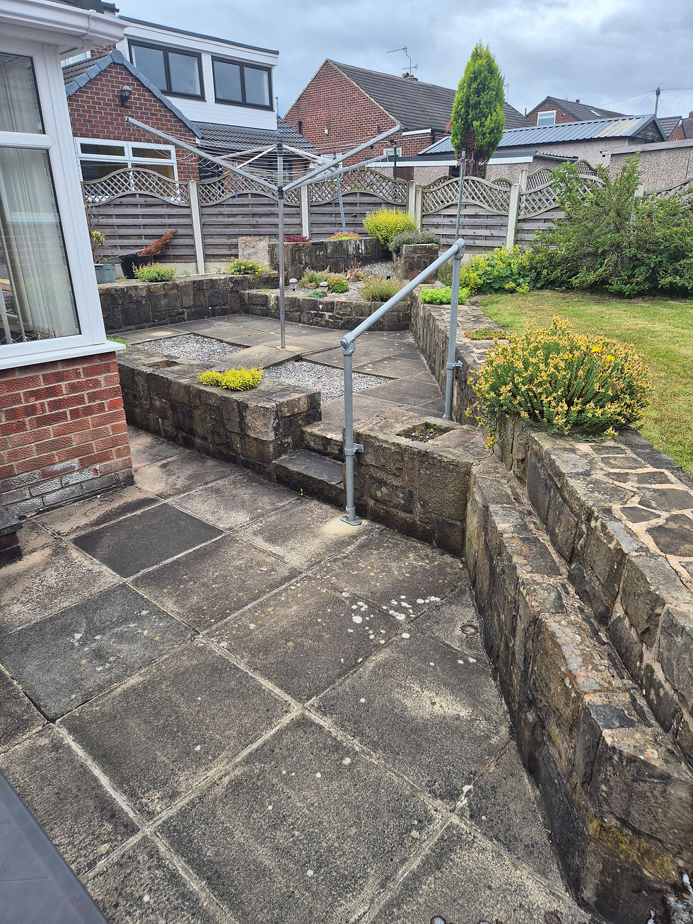 concrete flags before washing