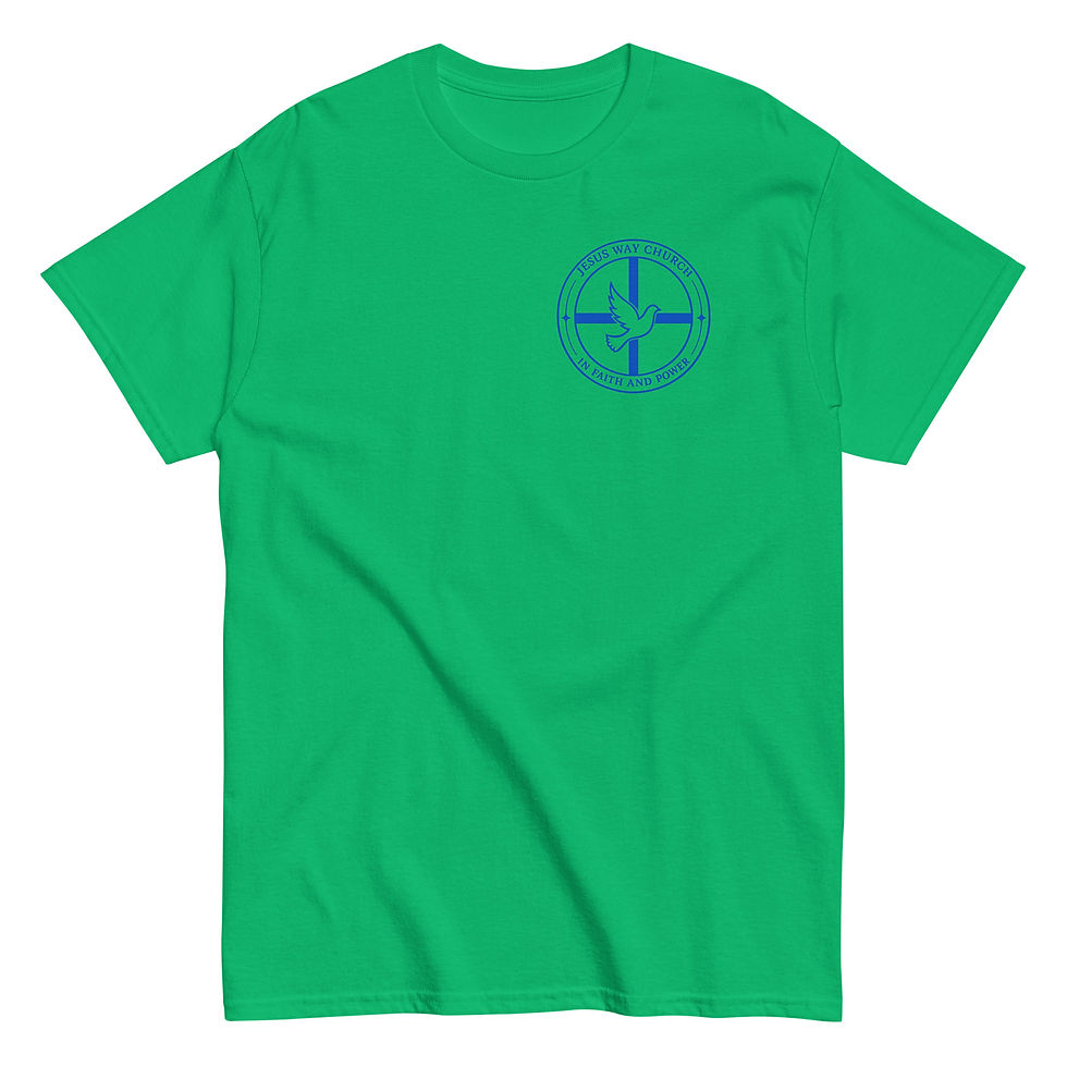 Thumbnail: Jesus Way t-shirt (blauwe print op voorkant)