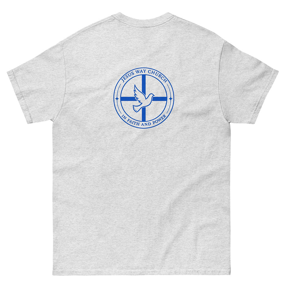 Thumbnail: Jesus Way t-shirt (blauwe print op achterkant)