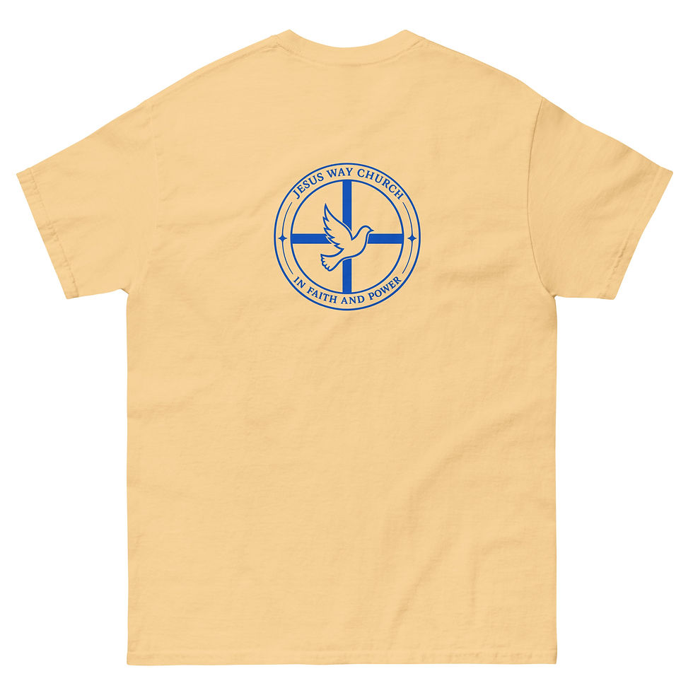 Thumbnail: Jesus Way t-shirt (blauwe print op achterkant)