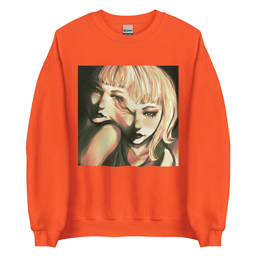 Thumbnail: Orange Unisex Sweatshirt with Custom Art Front View