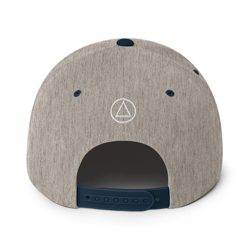 Thumbnail: Heather Grey/Navy Snapback Hat Back View