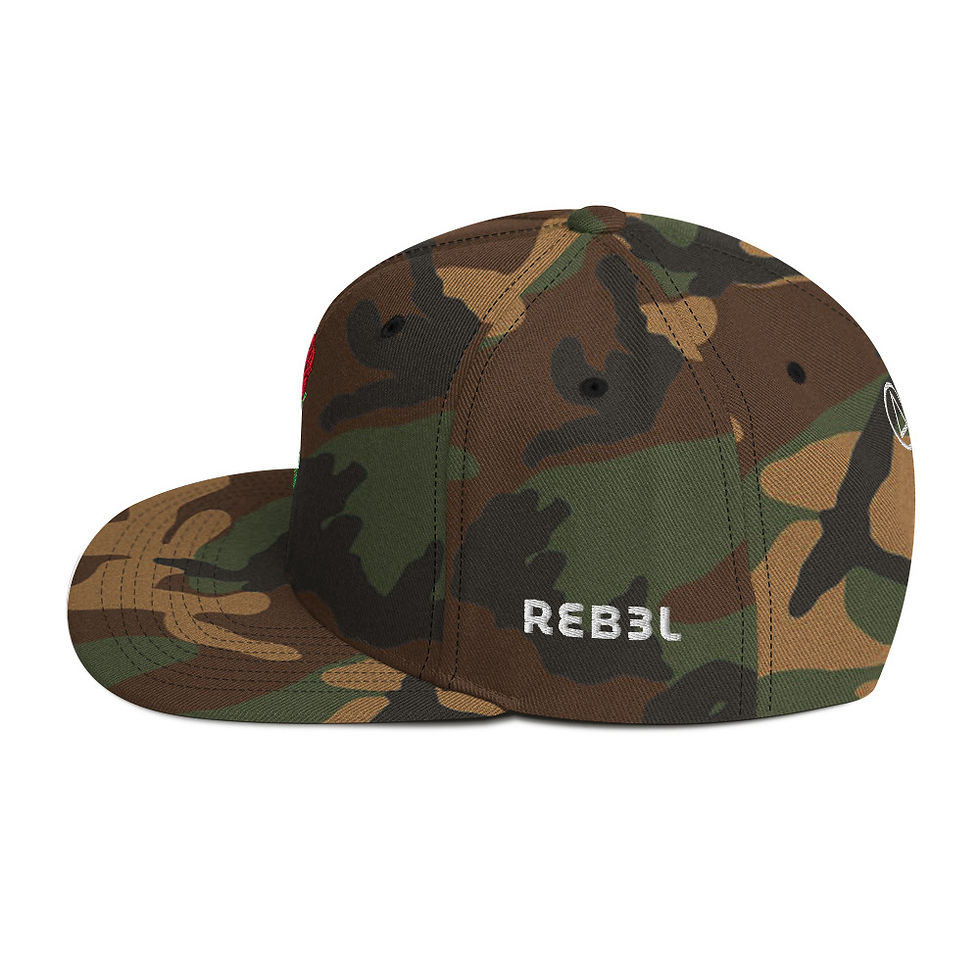 Thumbnail: Green Camo Snapback Hat Left View