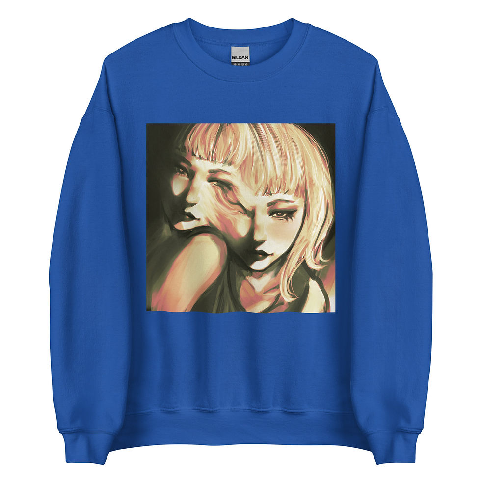 Thumbnail: Royal Unisex Sweatshirt with Custom Art Front View