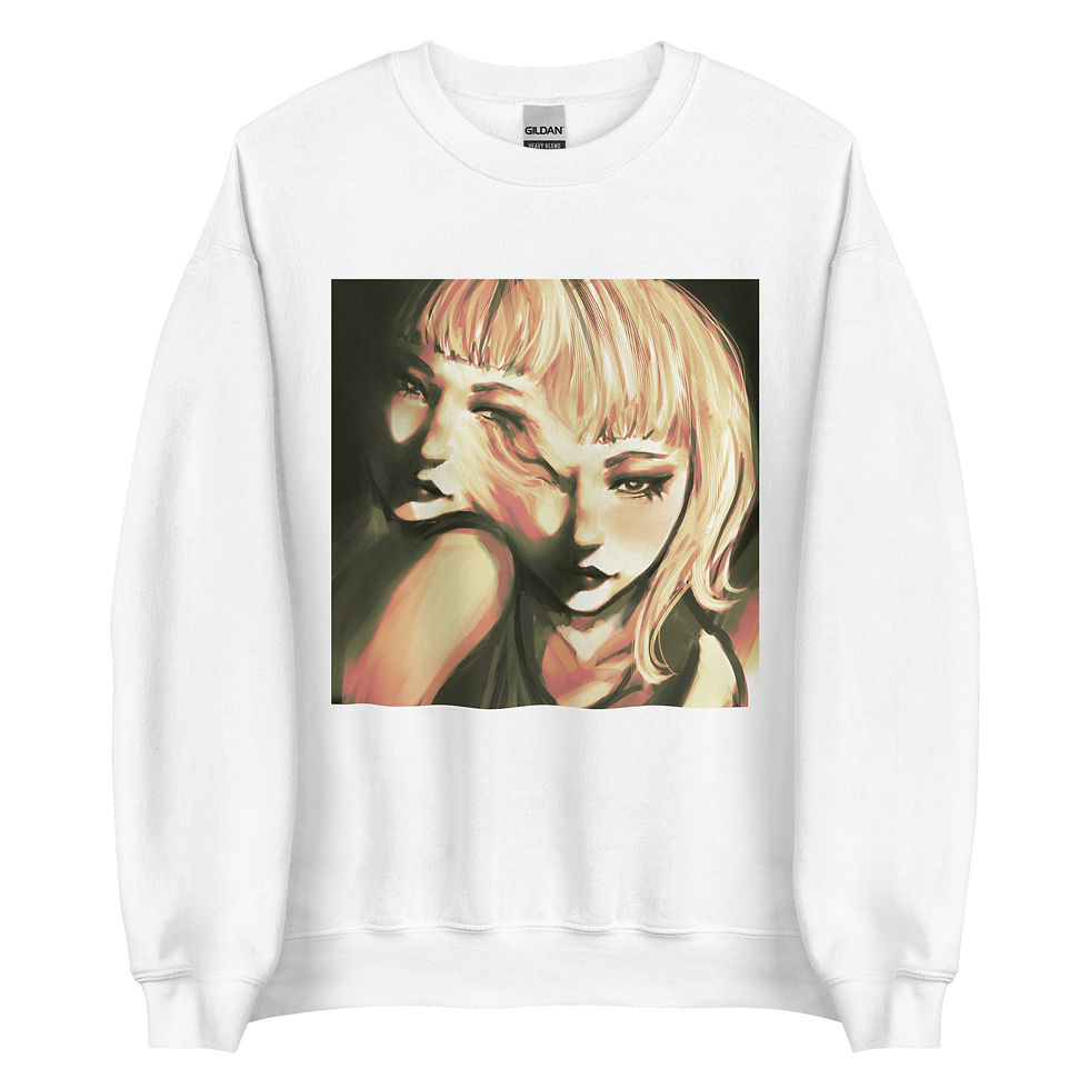 Thumbnail: White Unisex Sweatshirt with Custom Art Front View