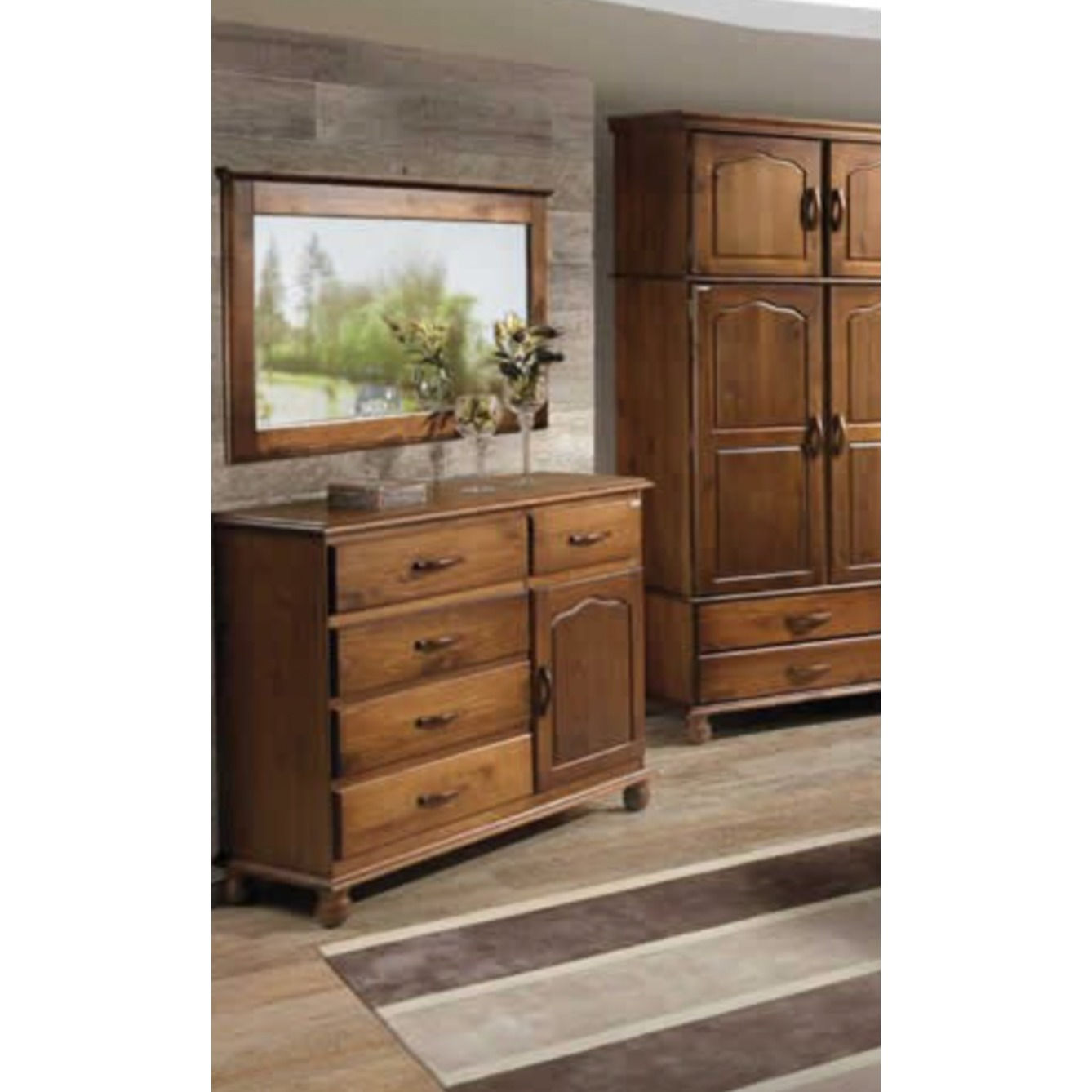 COMODA 1.21X1.12X0.45M 5GAVETAS CASTANHO