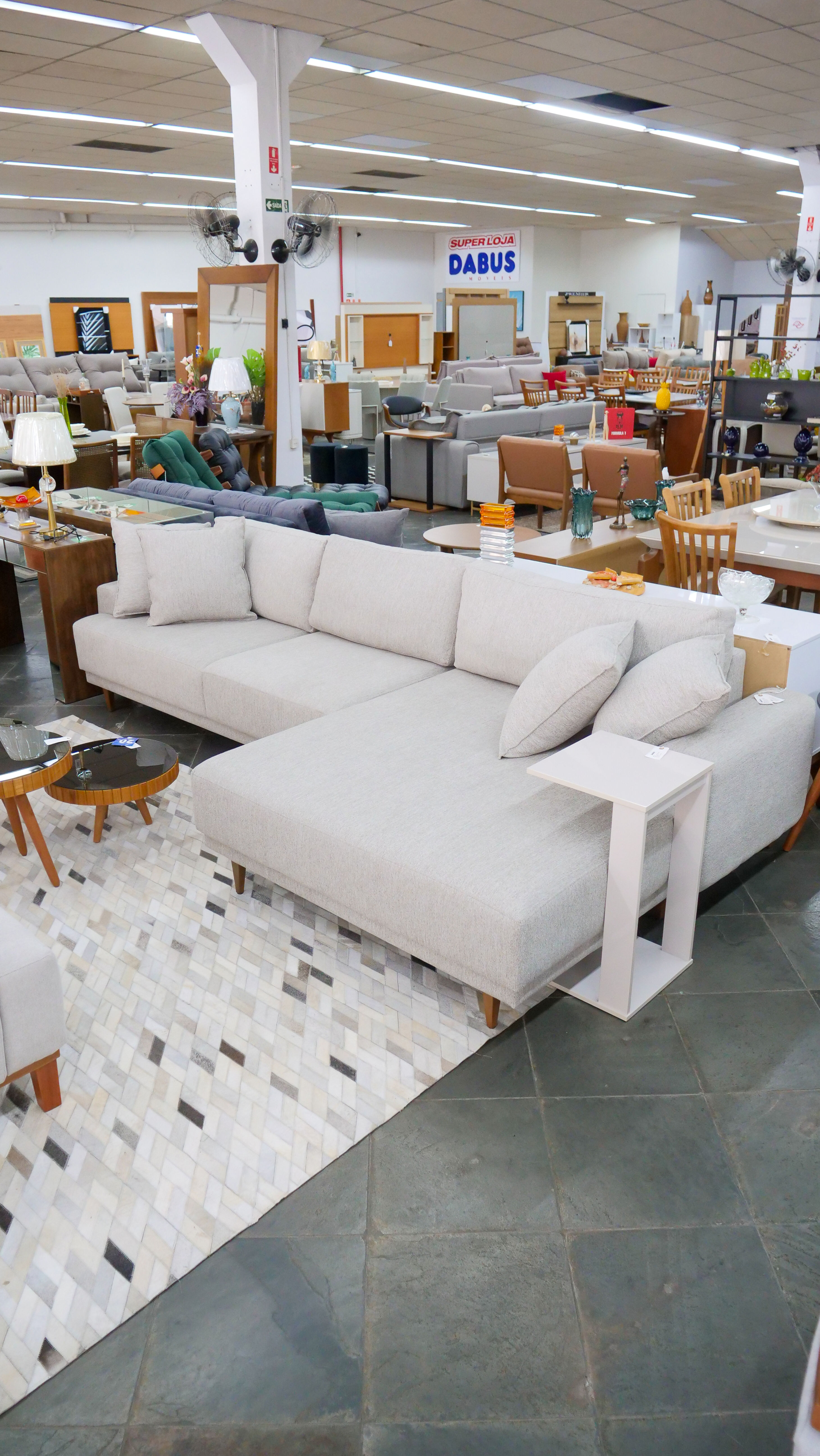 SOFA CHAISE 3.24M. TEC G9000 (CINZA)