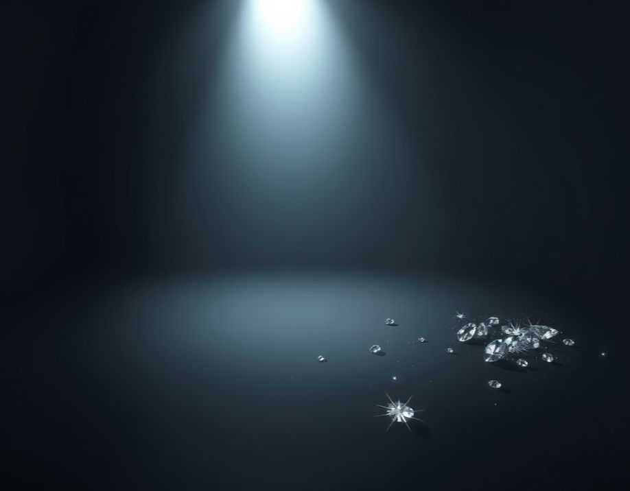 I want a super high resolution dark room with a white light source in the top left and few