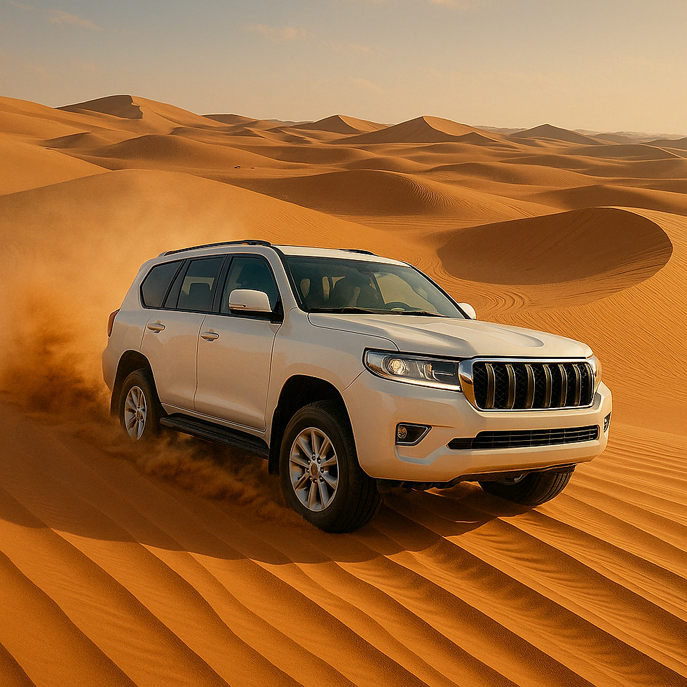 Thumbnail: Private desert safari with luxury 4x4 SUV on golden dunes