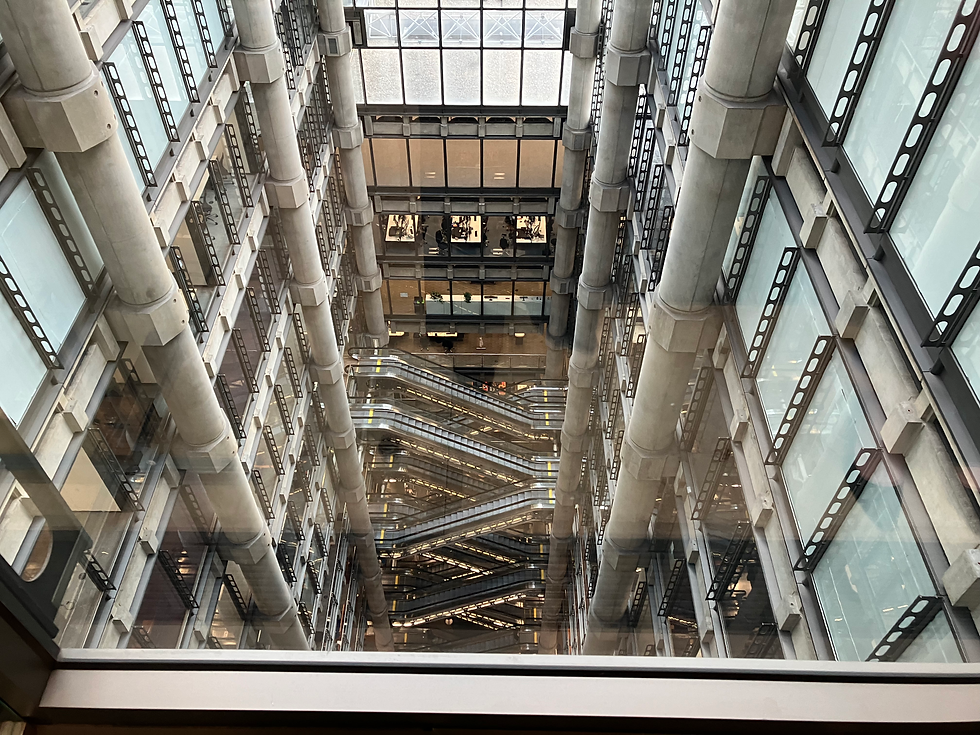 A view down the center of Lloyd's of London building