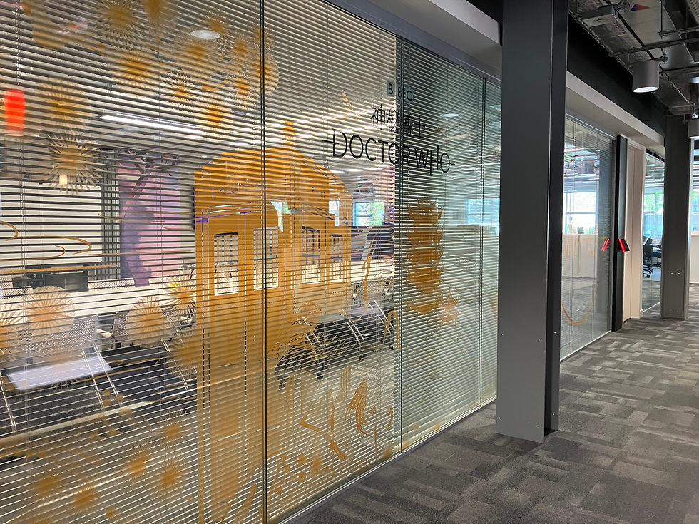Dr. Who themed meeting room at the BBC Studios in London