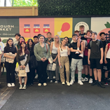 U.S. students meeting U.K. students at Borough Market.