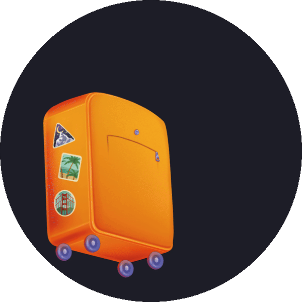 Travel suitcase animation