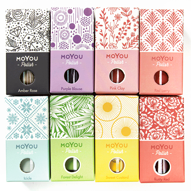 8 Nail Polish Boxes in Different Colours