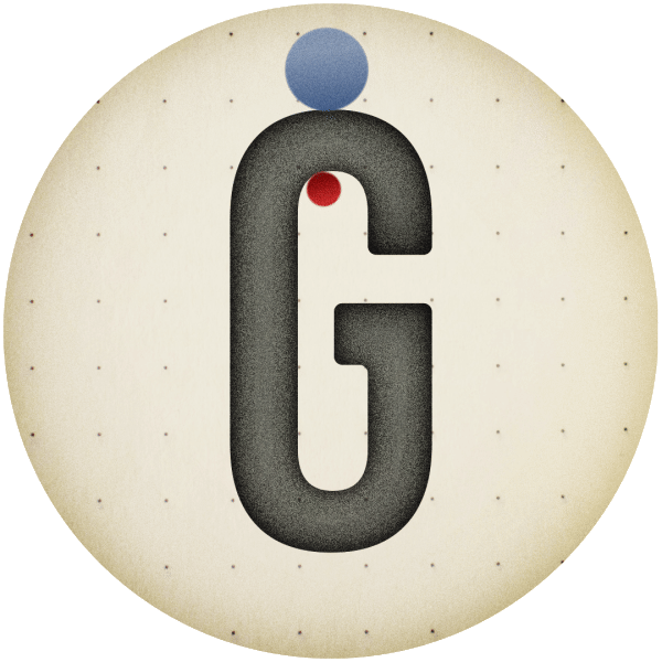 G letter motion graphics with moving circles