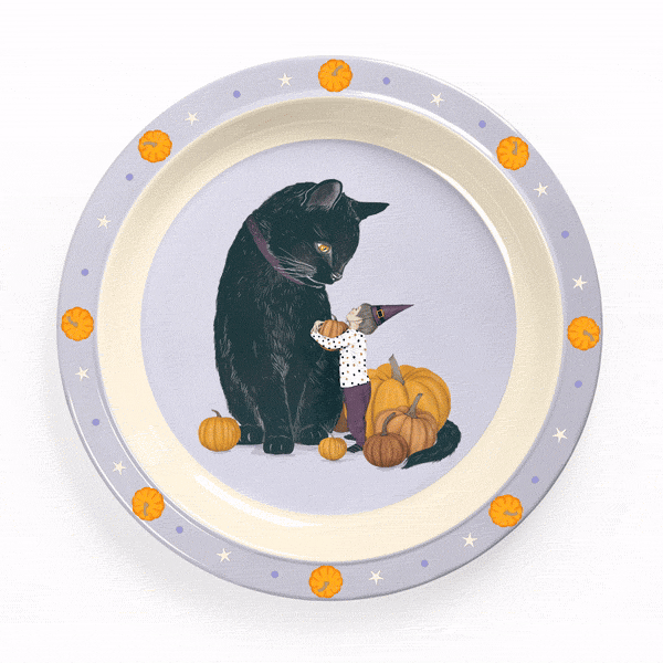 Halloween Black Cat Plate Video