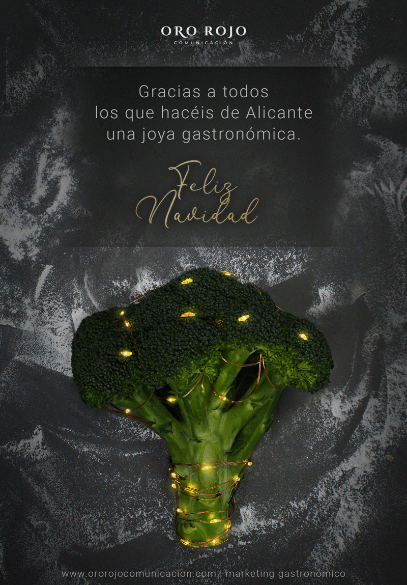 Christmas newsletter with broccoli lighting up