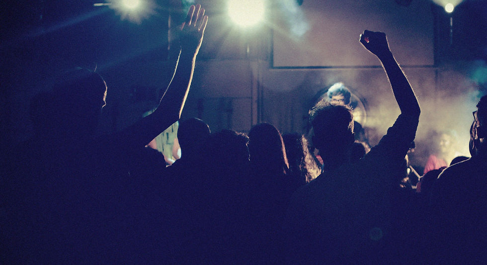 Silhouette du public du concert