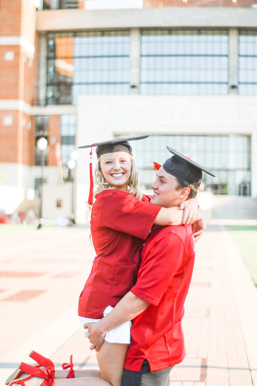 My boyfriend Michael and I in front of Bryant-Denny Stadium