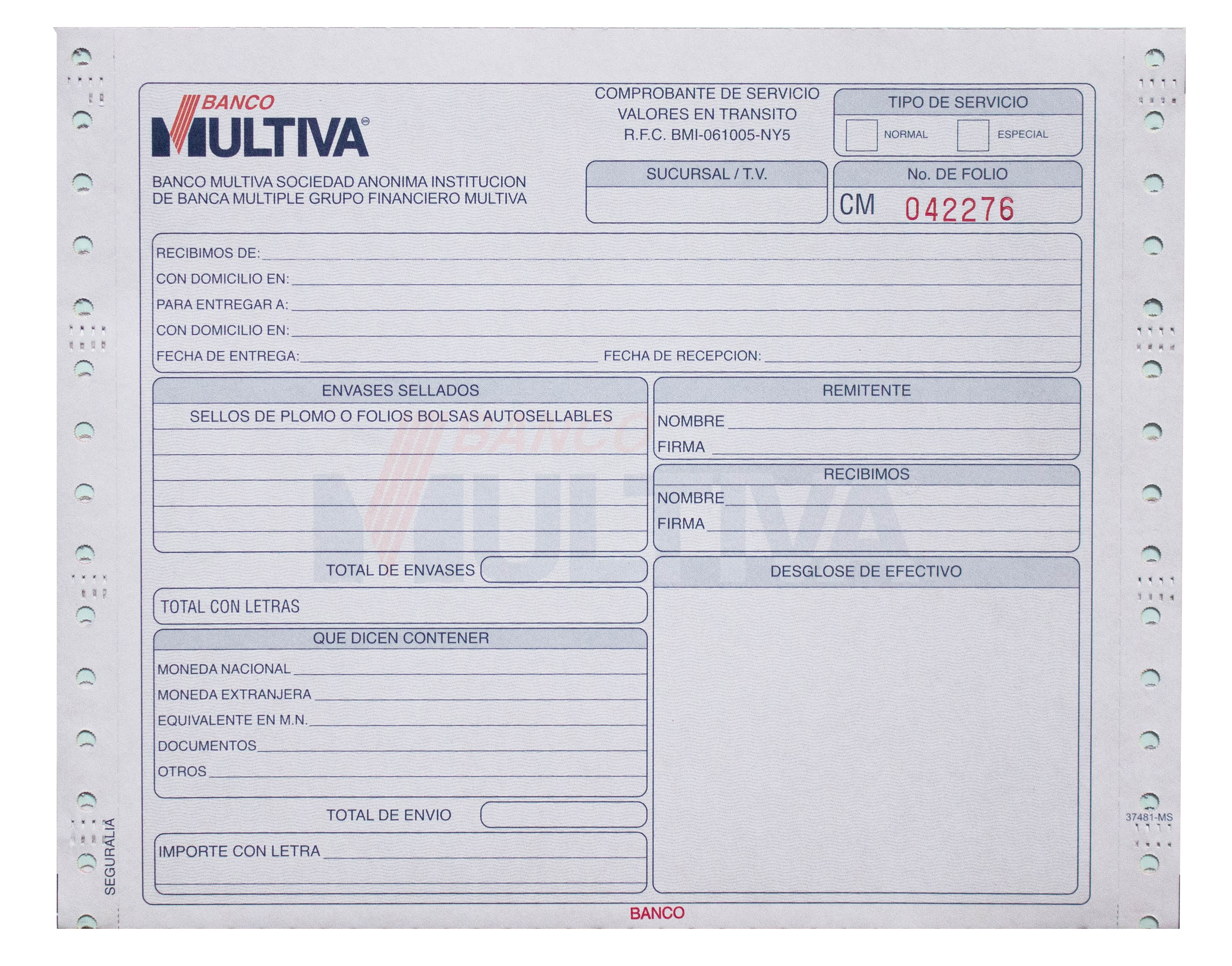 Comprobante de servicio
