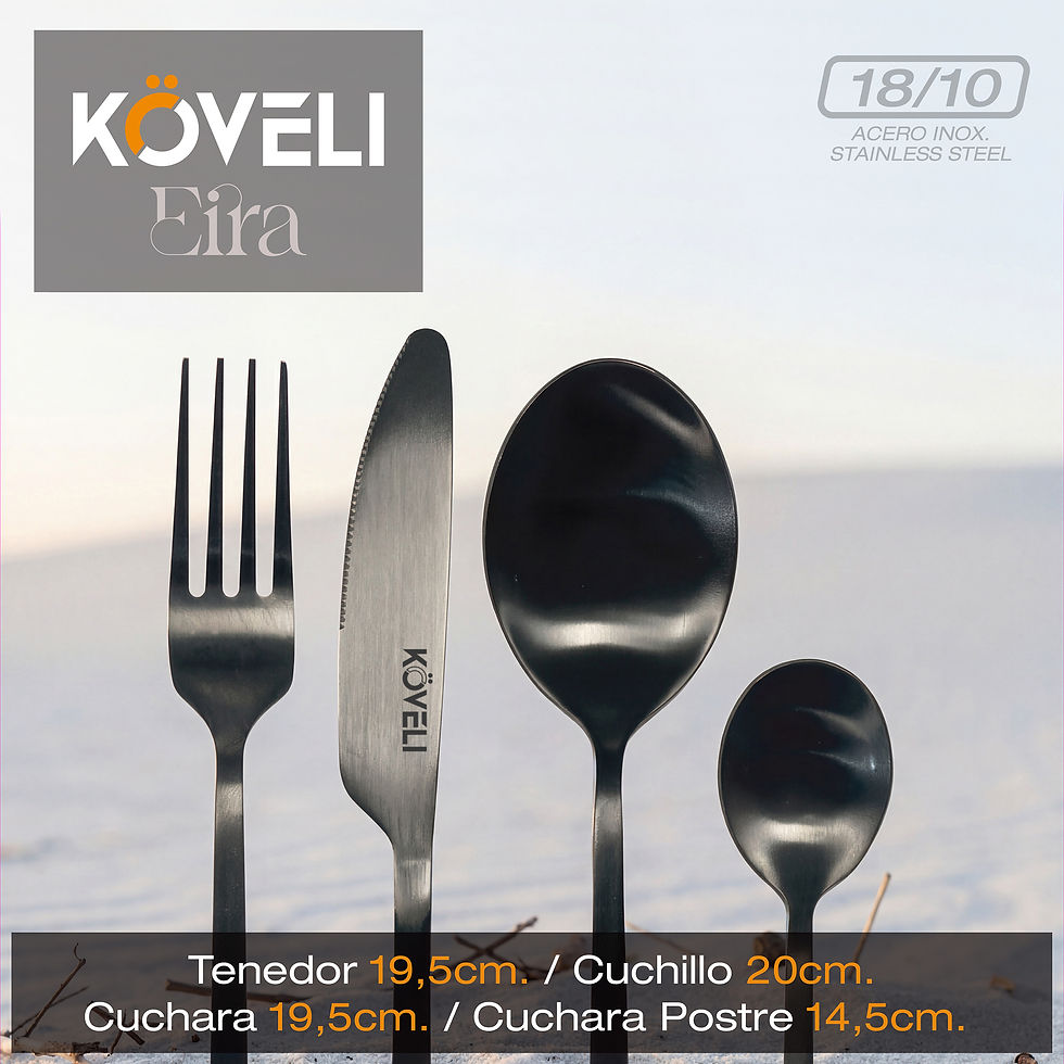Miniatura: KÖVELI Eira. Set 4x4Pcs. Cubiertos de Mesa. Acero Inox. Black Color