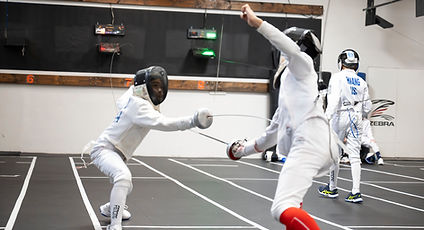 Arena Fencing Summer Camp 2026, kids are fencing on a strip