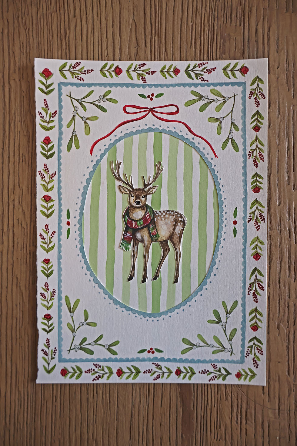Thumbnail: Reindeer and Mistletoe - Original Painting