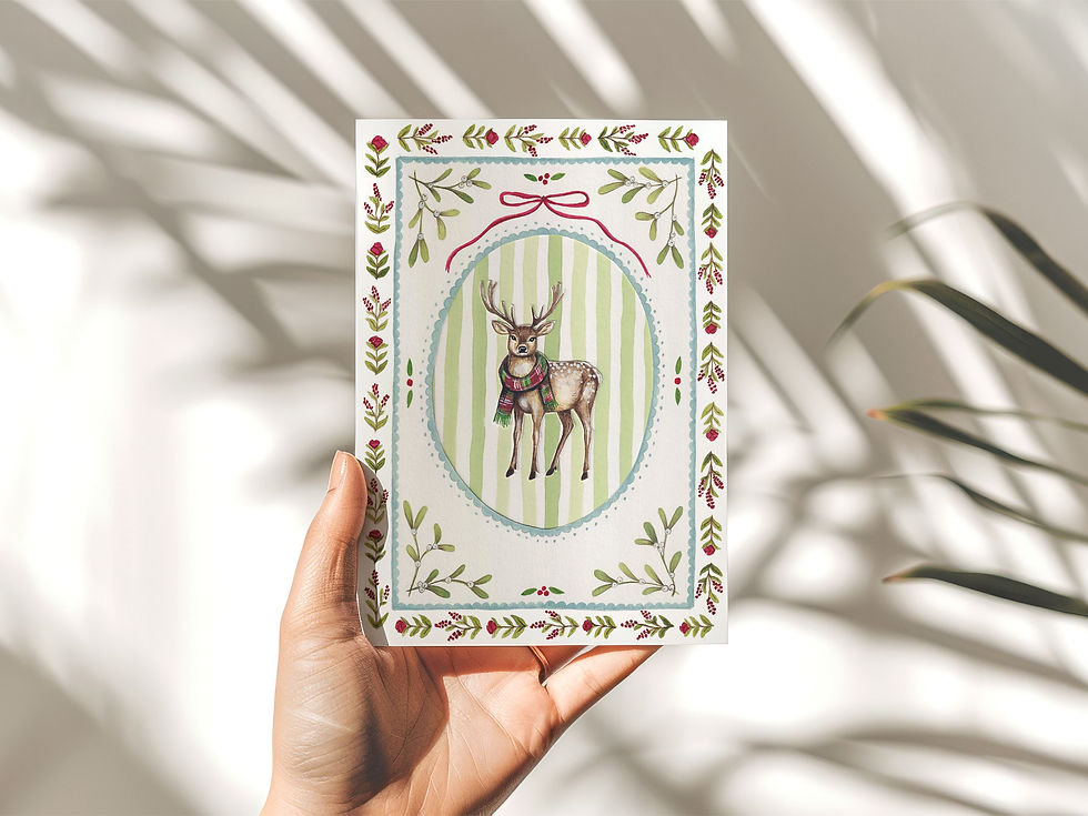 Thumbnail: Mistletoe Reindeer print