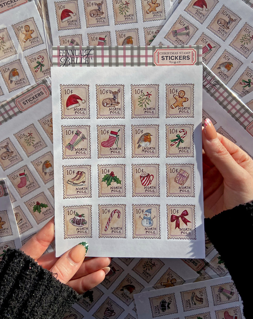 Thumbnail: Christmas Stamp Stickers (Multiple Sizes)
