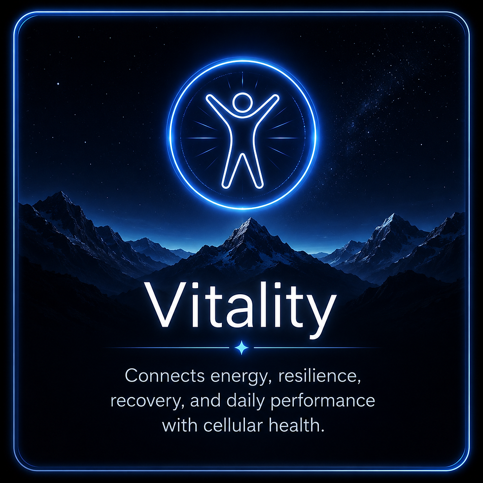 Vitality: Connects energy and performance with cellular health.