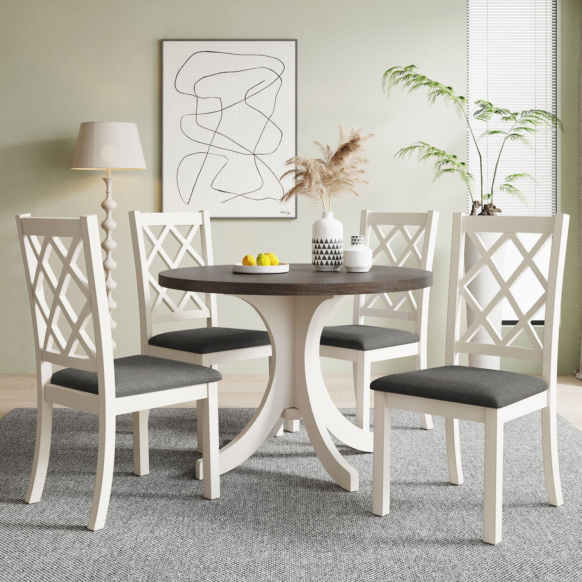 5-Piece Wood Dining Table Set