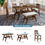 Thumbnail: 6-Piece Dining Table Set With Shelf and Bench