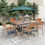 Thumbnail: Outdoor Dining Set with Six Chairs and Extendable Table