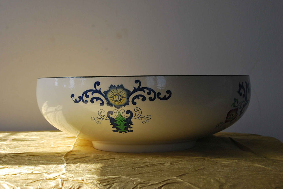 Thumbnail: Rare 1920s Large Royal Doulton "Nankin" Footed Centerpiece Bowl