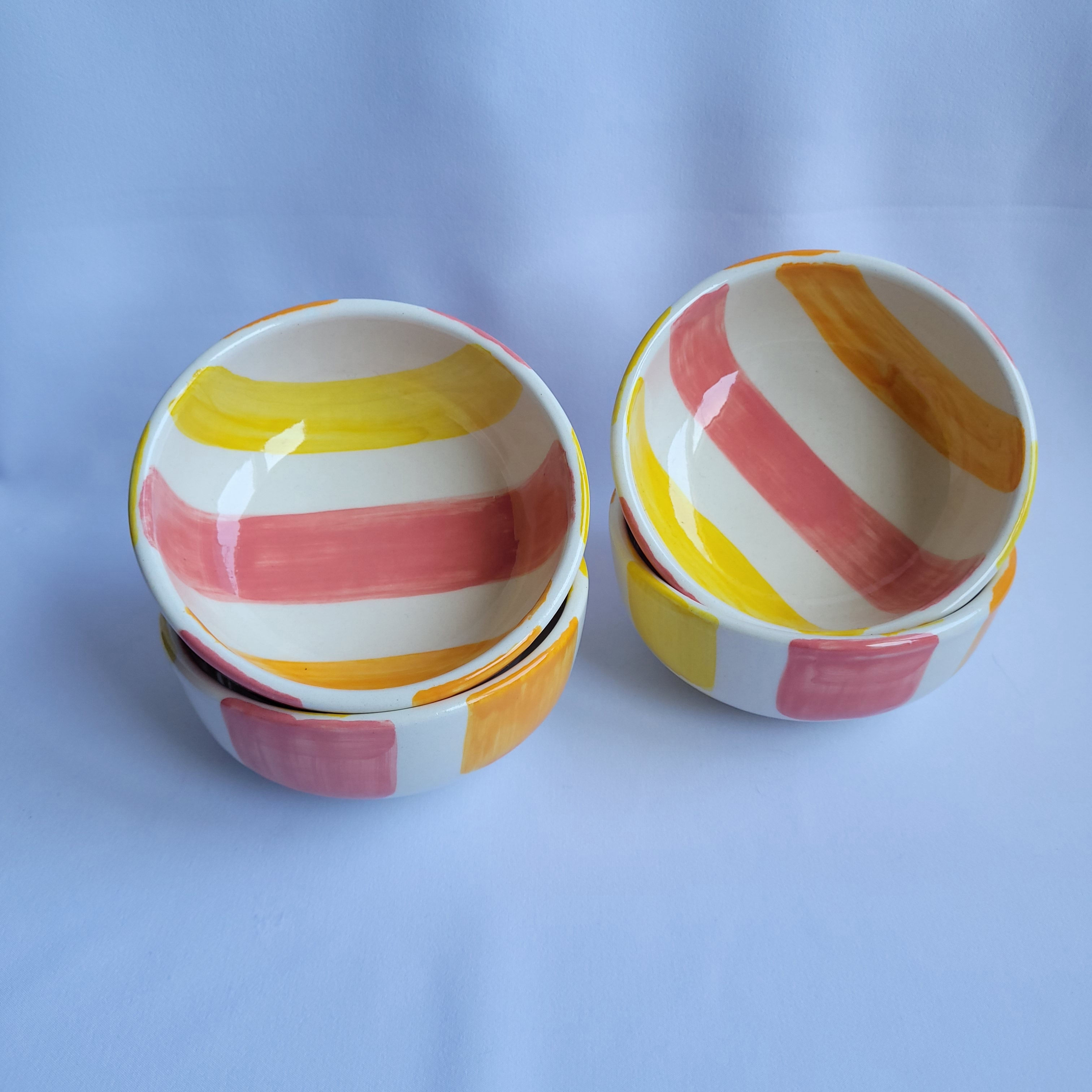 Set van 4 kleine kommetjes | Rayas Verticales