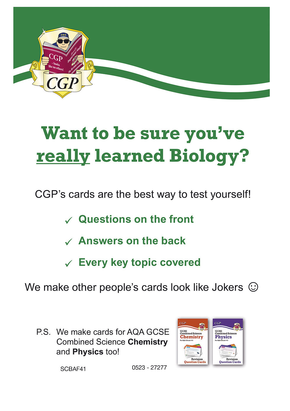 Thumbnail: GCSE Combined Science: Biology AQA Revision Question Cards
