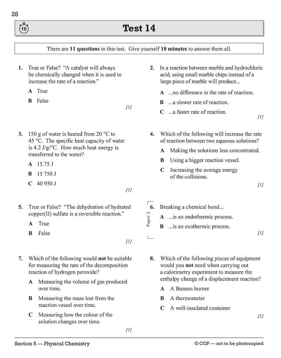 Thumbnail: Edexcel International GCSE Chemistry: 10-Minute Tests (with answers)
