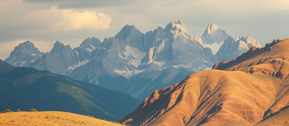 landscape image of mountain range in montana. warmer tones, and make it montana ranch styl