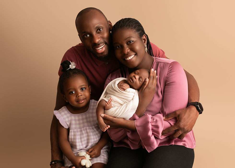 family smiles baby