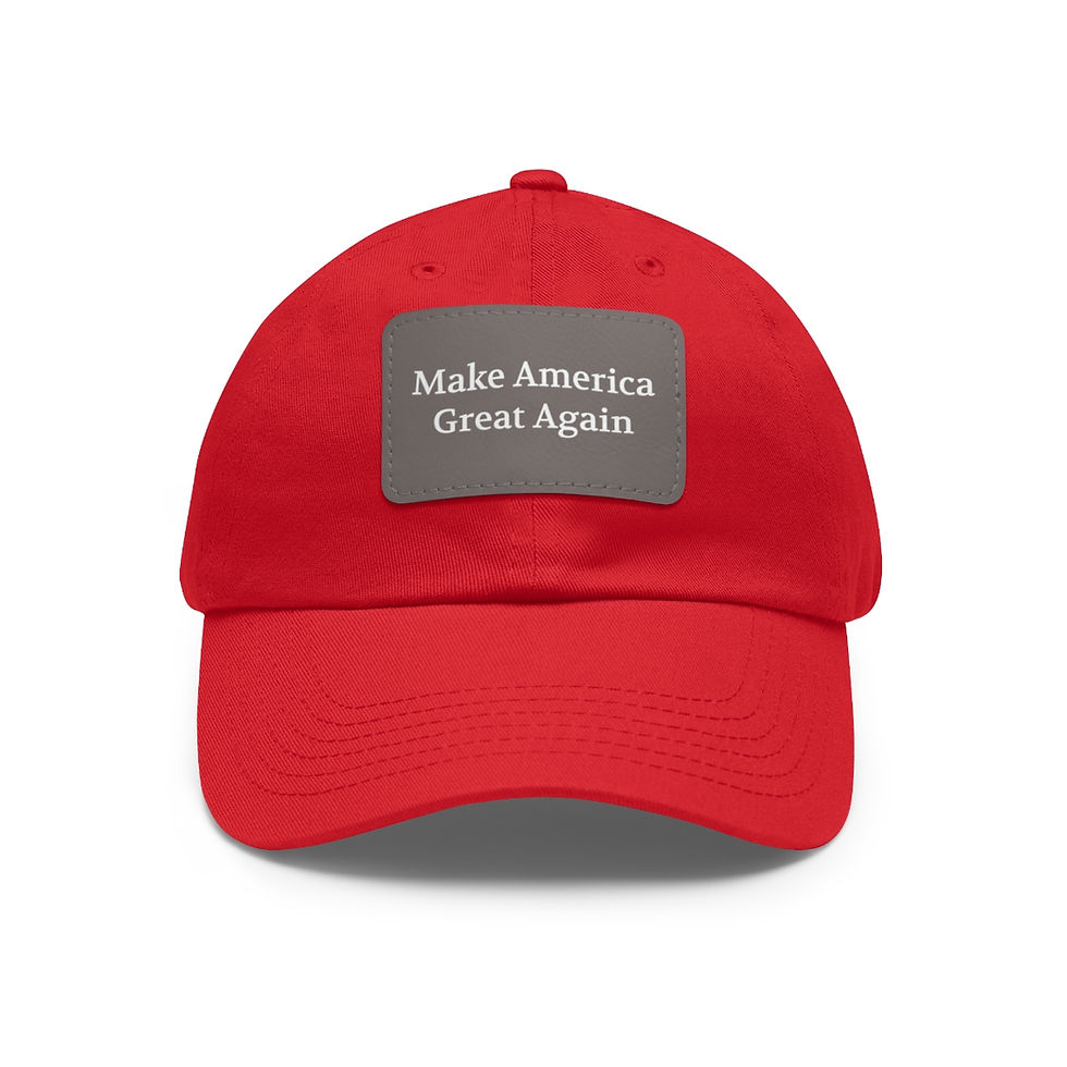 Thumbnail: Make America Great Again Dad Hat with Leather Patch (Rectangle)