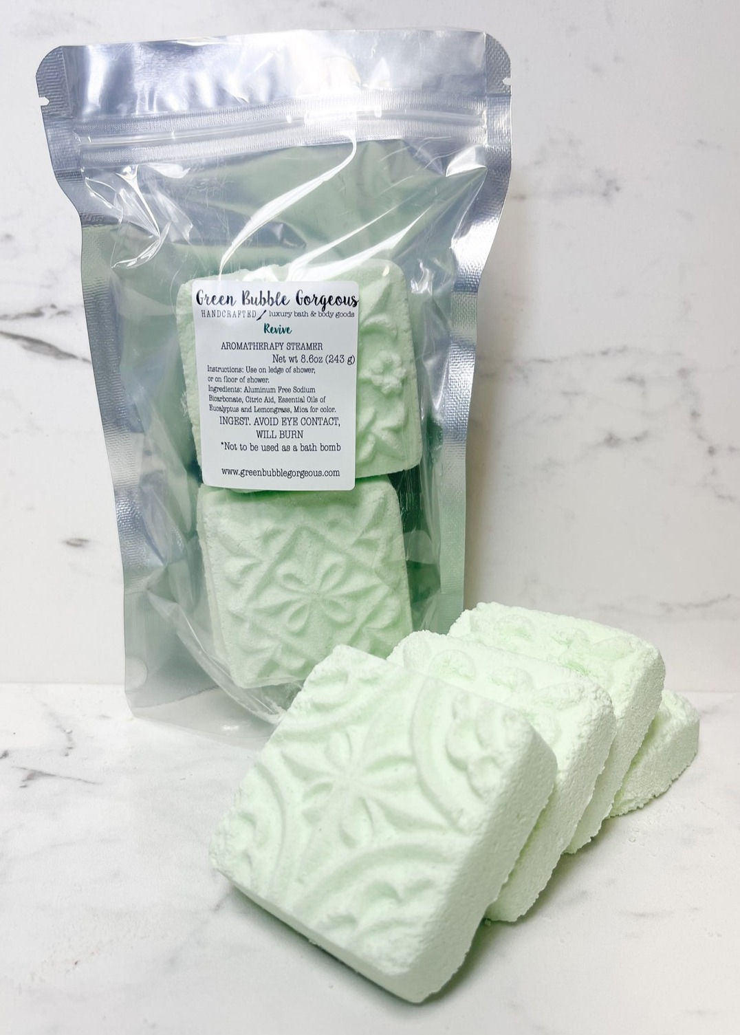 Shower Steamer - REVIVE - blend of lemongrass and eucalyptus essential oils
