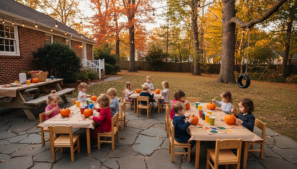 Backyard Pumpkin Painting Party Ideas for Kids in Annapolis Maryland