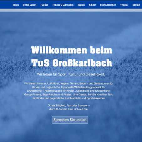 TuS-Homepage in neuem Design