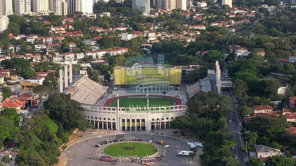 Visão aérea da Mercado Livre Arena Pacaembu.