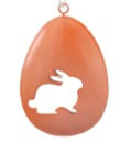 Miniaturbild: Ei Blech Hänger finish emaille B7 H9 L17cm  orange Hase sitzend
