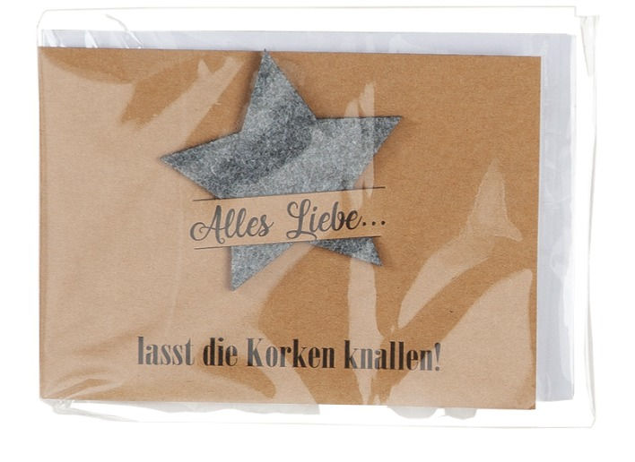 Grußkarte mit Filzanhänger – liebevolle Karte mit Filzanhänger als Geschenkidee