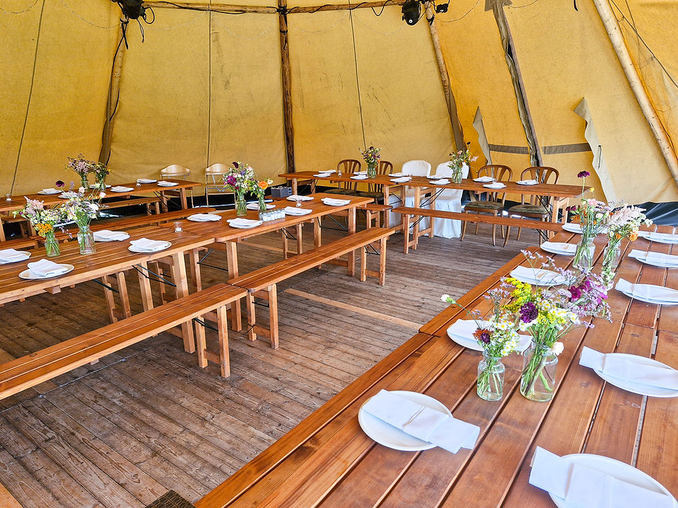 Hochzeitsfeier im Tipi Zelt im Landhotel Hallnberg