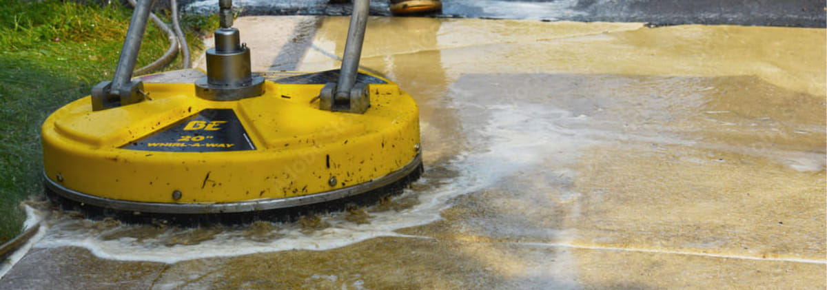 Driveway pressure washing