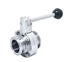 Válvula borboleta sanitária OD em aço inox