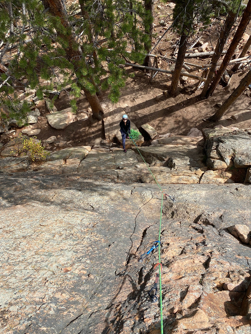 Climber at the Base of "Winter is Coming" 5.6, Pooka